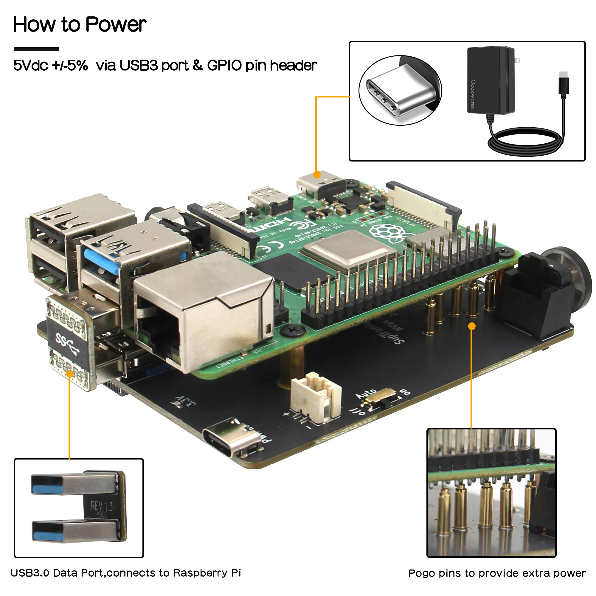 Geekworm X873 V2.0 SSD Expansion Board for Raspberry Pi 4 4 Geekworm X873 V2.0 SSD Expansion Board for Raspberry Pi 4 - Image 4