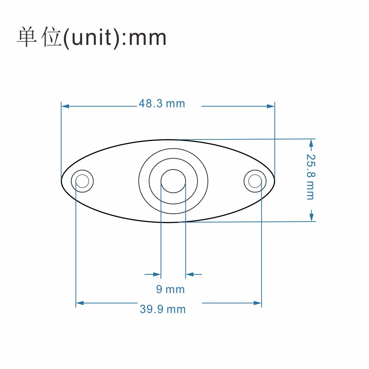 Oval Metal Guitar Jack Plate for Electric Guitars 6 Oval Metal Guitar Jack Plate for Electric Guitars - Image 6