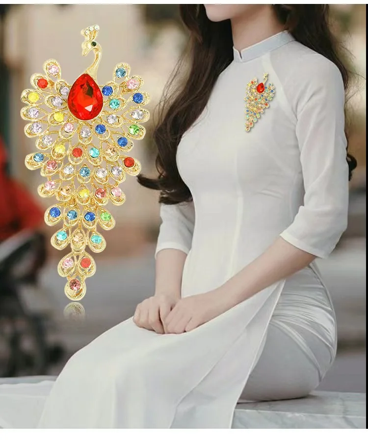 Elegant Ethnic Peacock Brooch for Women and Men 5 Elegant Ethnic Peacock Brooch for Women and Men - Image 5