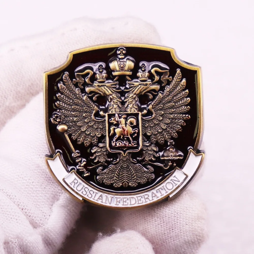 Russian Federation Emblem Brooch - 3 cm Alloy Pin 3 Russian Federation Emblem Brooch - 3 cm Alloy Pin - Image 3