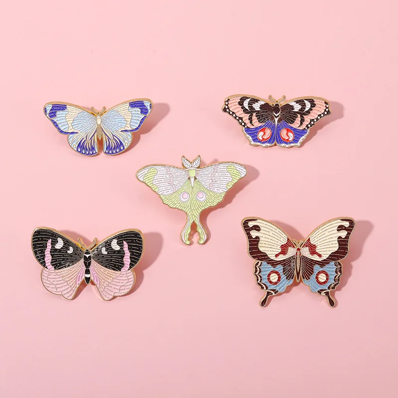 Fairy Butterfly Enamel Brooch with Moon Moth 3 Fairy Butterfly Enamel Brooch with Moon Moth - Image 3