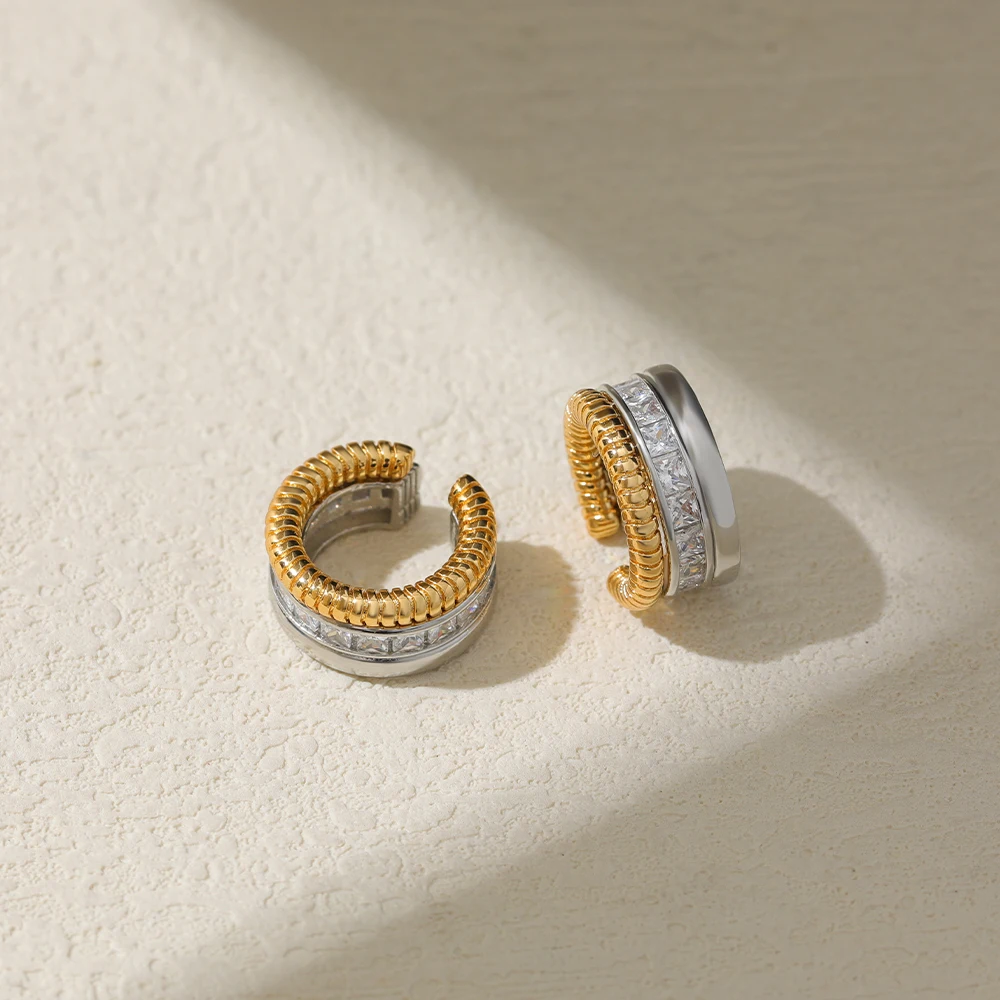 Stainless Steel Clip Earrings Model T531 4 Stainless Steel Clip Earrings Model T531 - Image 4