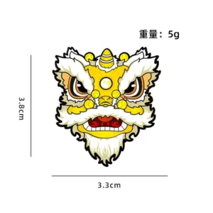 Lion Rising Brooch with Five Tiger General Design 16 Sf8cf5b06632147a9a53a44cfcf4f50c03
