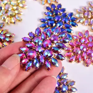 Vibrant Rhinestone Flower Appliques (4.5x4 cm) 12 Sf94f1a7b08544d7aad522b4bf60b4474I