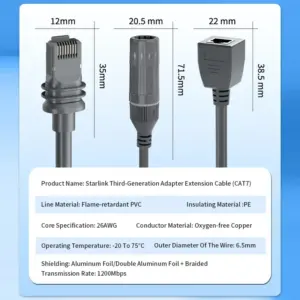 Waterproof CAT7 Extension Cable for Starlink 13 Sf9566bdde39d43689a9214f9d4d08eeer