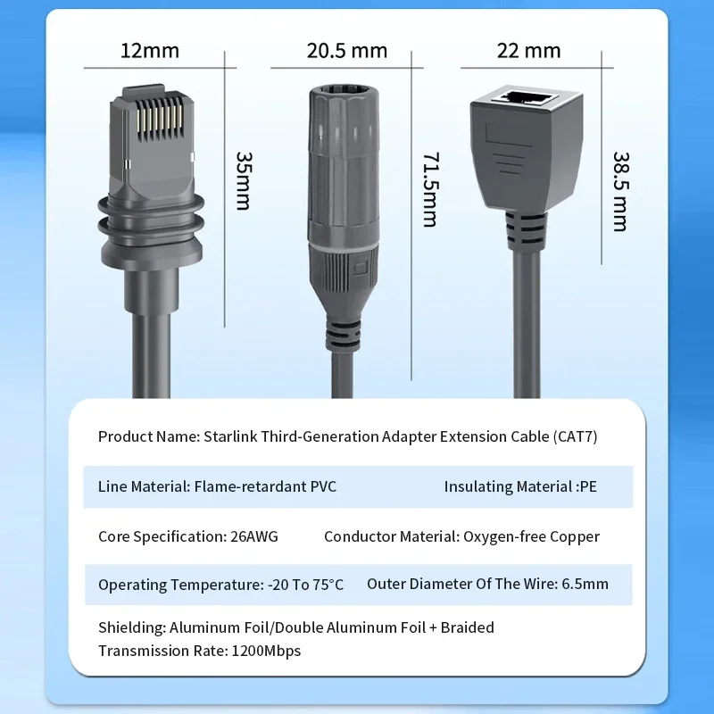 Waterproof CAT7 Extension Cable for Starlink 6 Waterproof CAT7 Extension Cable for Starlink - Image 6