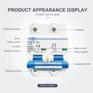 2P DC MCB 600V 125A for PV Systems 9 Sf95e298b633d441e930d7a9980afc2c4Y