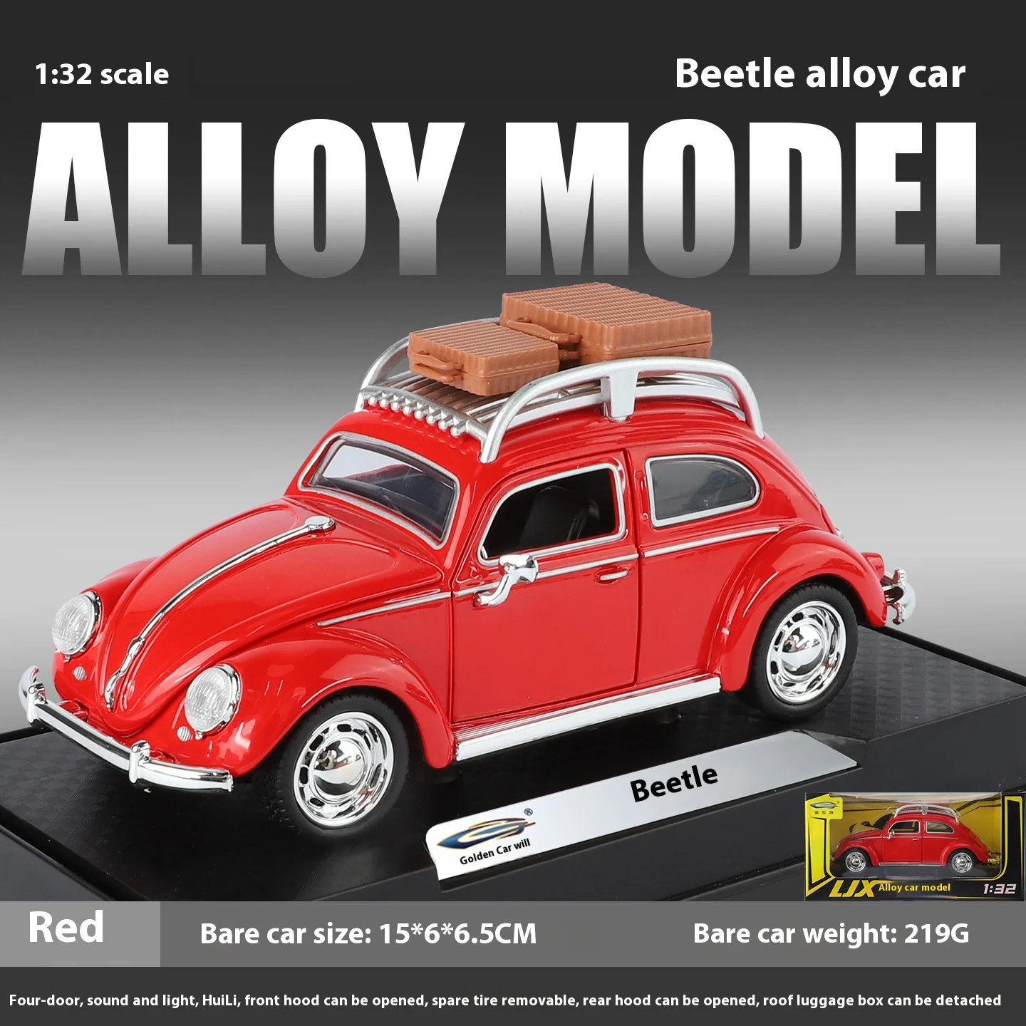 1:32 Scale Vintage Volkswagen Beetle Model 9 1:32 Scale Vintage Volkswagen Beetle Model - Image 9