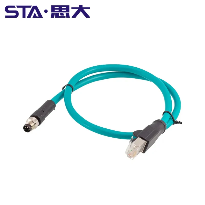 Industrial M8 to RJ45 Shielded Ethernet Cable 1m 2 Industrial M8 to RJ45 Shielded Ethernet Cable 1m - Image 2