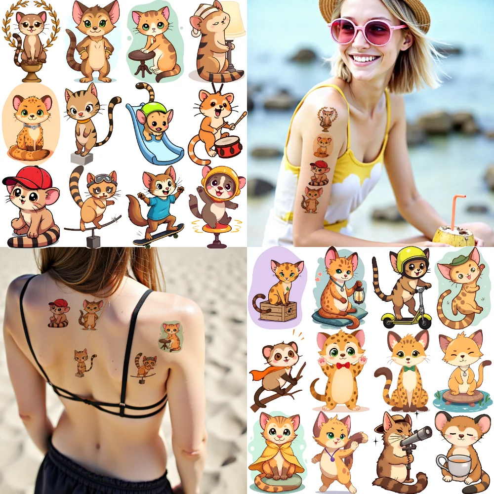 Colorful Cartoon Animal Temporary Tattoos Set 4 Colorful Cartoon Animal Temporary Tattoos Set - Image 4