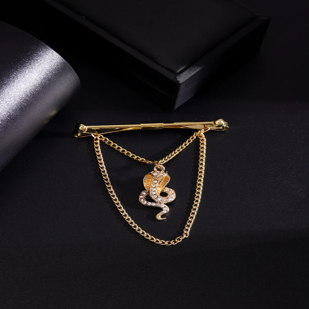 Gold-Tone Lightning Cross Tie Clip with Pendant 8 Gold-Tone Lightning Cross Tie Clip with Pendant - Image 8