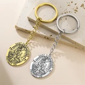 Stainless Steel Saint Christopher Keychain 11 Sfac1ae7023564ff3a411d87fe7db83b0N