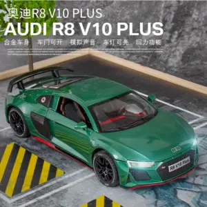 1:24 Green R8 V10 Plus Diecast Model 17 Sfb274e86ced44308907d9fae16f55cacF
