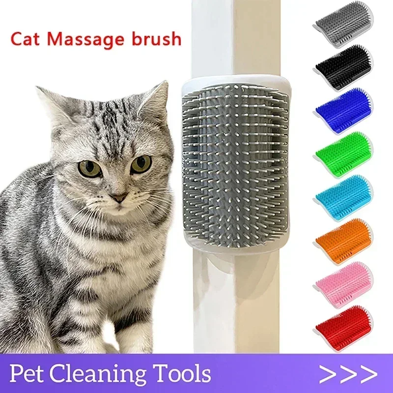 Colorful Cat Corner Grooming Brush and Massager 5 Colorful Cat Corner Grooming Brush and Massager - Image 5