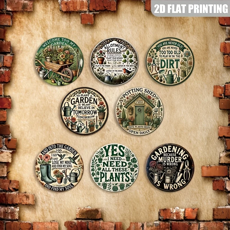 Vintage Floral Garden Plaque 8-inch Aluminum Decor 5 Vintage Floral Garden Plaque 8-inch Aluminum Decor - Image 5