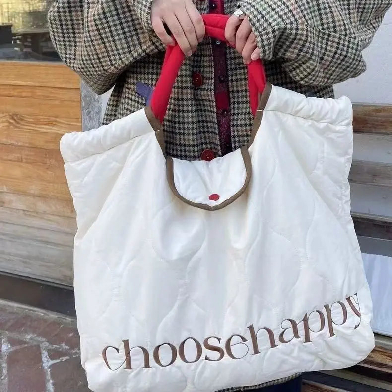 Brown Quilted Tote Bag with Pink Details 10 Brown Quilted Tote Bag with Pink Details - Image 10