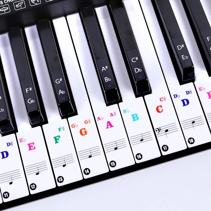 Colorful Transparent Piano Key Stickers for 88-49 Keys 2 Colorful Transparent Piano Key Stickers for 88-49 Keys - Image 2
