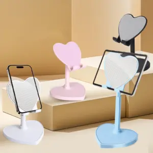 Heart-Shaped Adjustable Phone Stand in Pastels