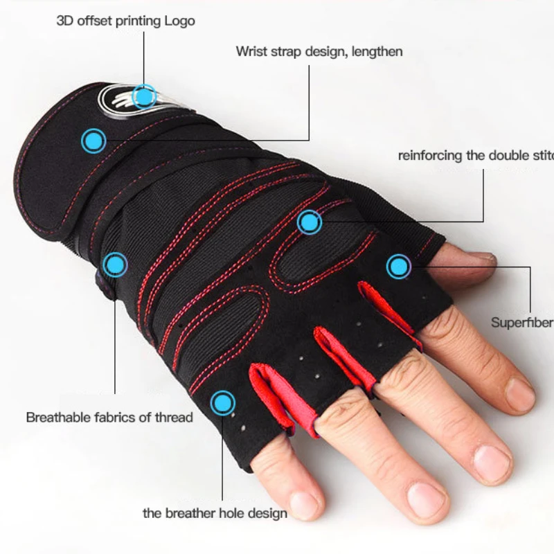 Unisex Fitness Half Finger Gloves for Workout 4 Unisex Fitness Half Finger Gloves for Workout - Image 4