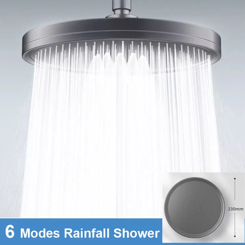 230mm Round Rainfall Shower Head with 6 Modes 2 230mm Round Rainfall Shower Head with 6 Modes - Image 2