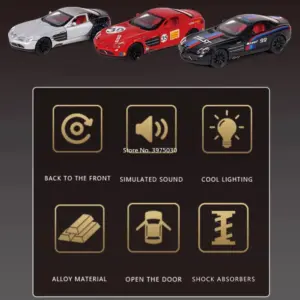 1:24 Scale Sports Car Model with Sound and Lights 14 Sfd511a104f644ad3b51400f7f24e39dfG