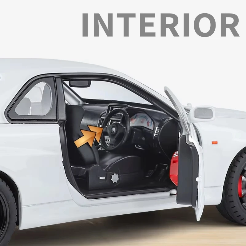 1:18 Scale Nissan Skyline GTR R34 Diecast Model 6 1:18 Scale Nissan Skyline GTR R34 Diecast Model - Image 6