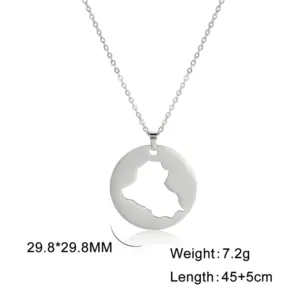 Stainless Steel Iraq Map Pendant Necklace 16 Sfe03eccb69874b1ebc9da35a93228eecX
