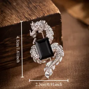 Zodiac Dragon Pin in Gold or Silver 6 Sfe1788846dff457cb351a8ab1ef096edh