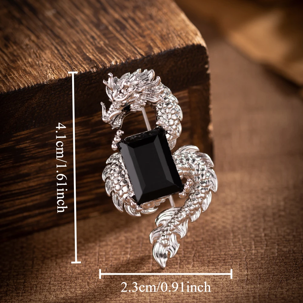 Zodiac Dragon Pin in Gold or Silver 2 Zodiac Dragon Pin in Gold or Silver - Image 2