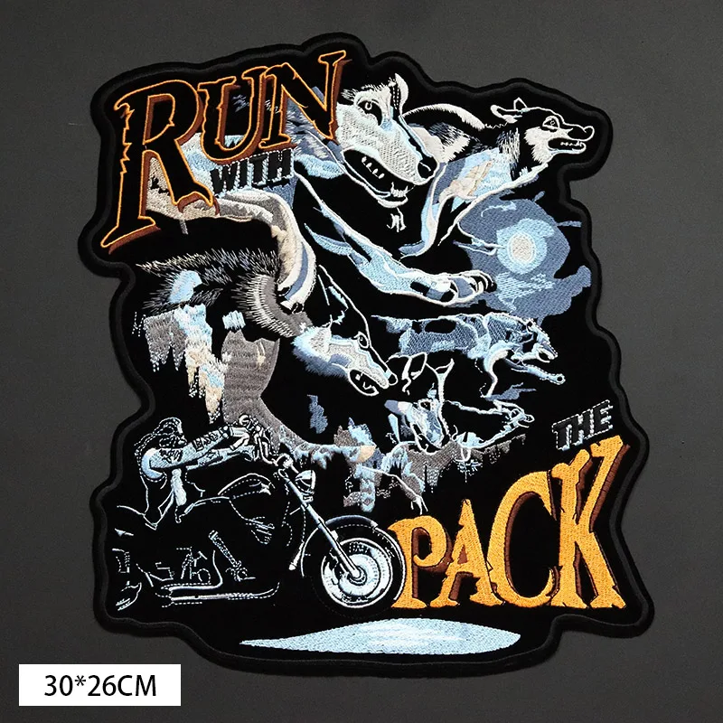 Punk Style Wolf Skull Iron-On Cloth Patch 2 Punk Style Wolf Skull Iron-On Cloth Patch - Image 2
