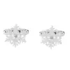Elegant Silver Snowflake Cufflinks with Rhinestones