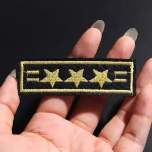 Elegant Shoulder Badge Patch with Golden Stars