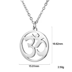 Stainless Steel OM Yoga Pendant Necklace 13 Sfe87112b918f4510a8ce9608f5c967caZ