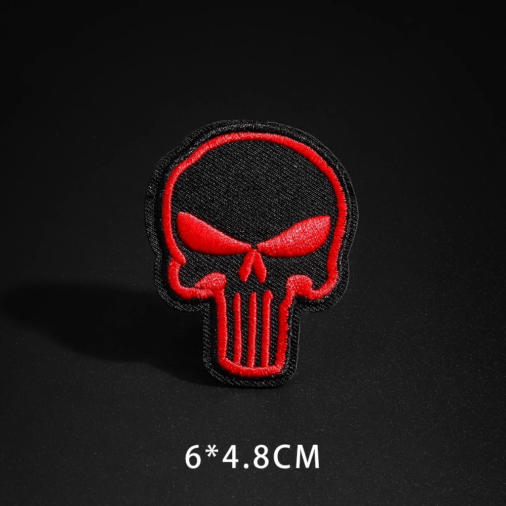 Punk Red Skull Iron-On Embroidered Patch 5 Punk Red Skull Iron-On Embroidered Patch - Image 5