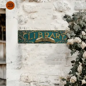Vintage Library Metal Sign 10x40cm 10 Sfea9d080f39b44d6aca5f7ae99c075bdq