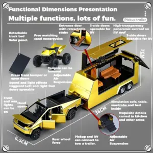 1:32 Futuristic Gold Off-Road Pickup Model 11 Sfeb0a2b9f83048debcd5921b8b73ab3f9