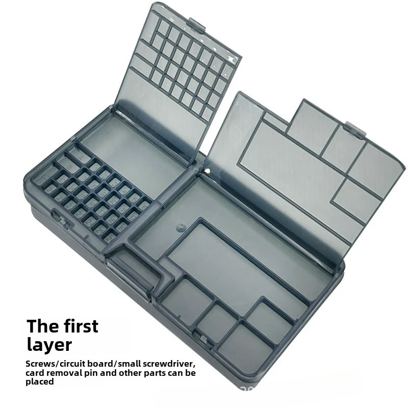 Black Double-Layer Storage Box for Small Parts 2 Black Double-Layer Storage Box for Small Parts - Image 2