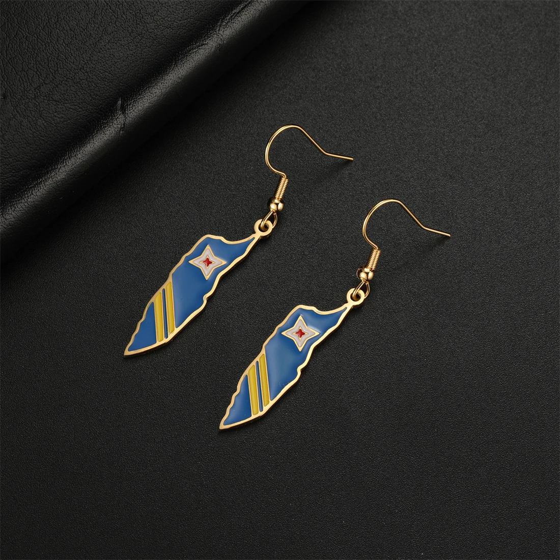 Stainless Steel Aruba Map Earrings 2 Stainless Steel Aruba Map Earrings - Image 2