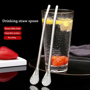 Stainless Steel Drinking Straw Spoon 17.2cm 13 Sff45538a8161410f95fe350d10c17eaaw