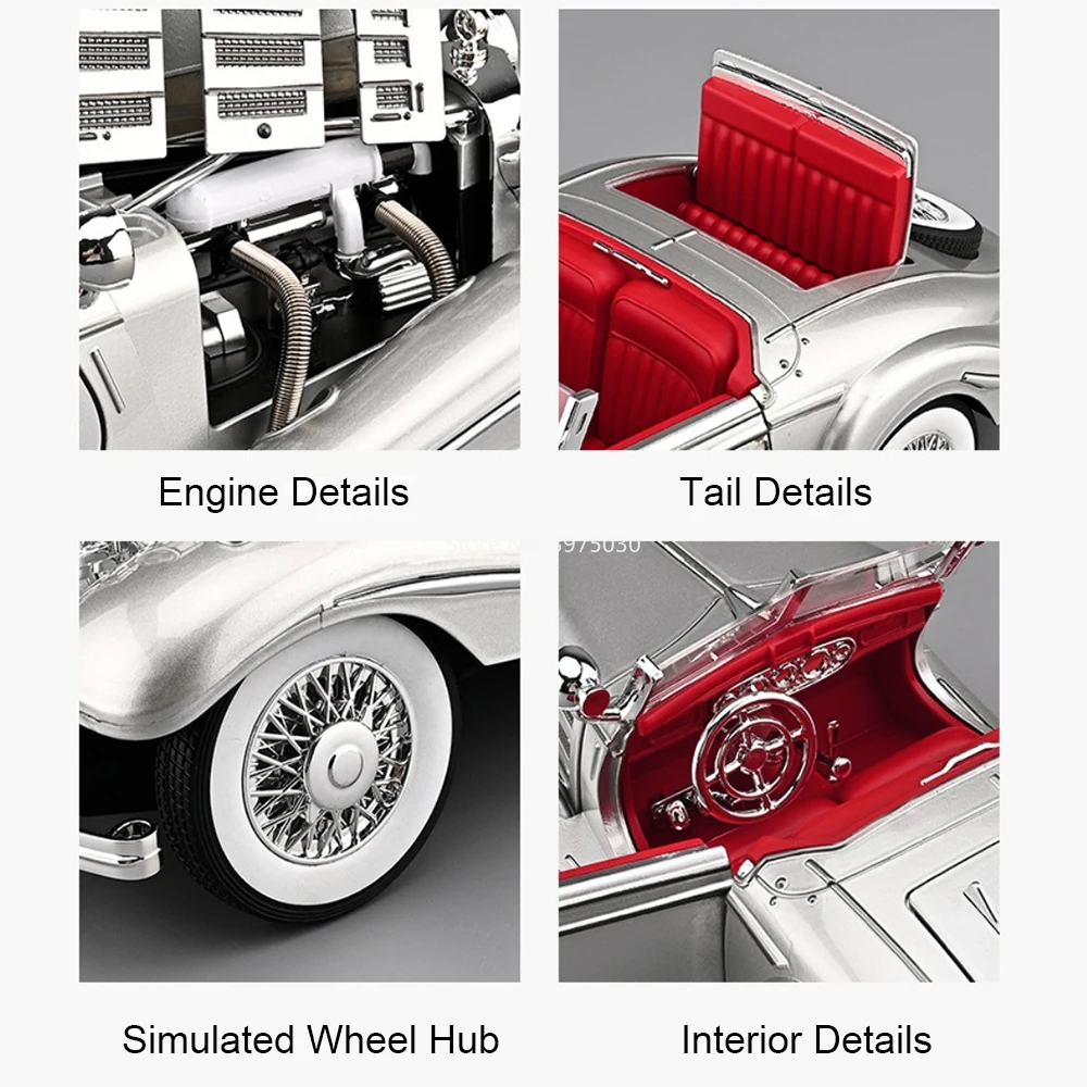 Vintage Silver 1:18 Diecast Car Model 3 Vintage Silver 1:18 Diecast Car Model - Image 3