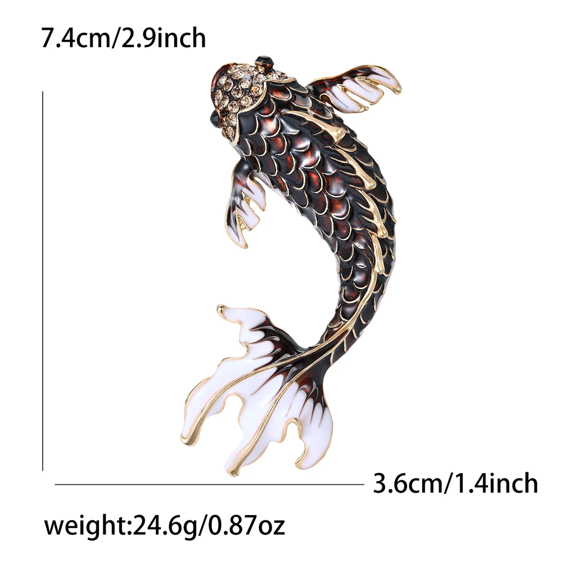 Red Koi Water Diamond Brooch 9 Red Koi Water Diamond Brooch - Image 9