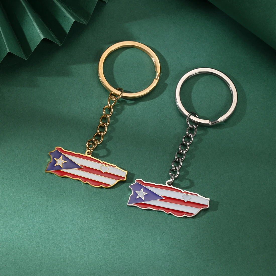 Enamel Puerto Rico Flag Keychain Stainless Steel 5 Enamel Puerto Rico Flag Keychain Stainless Steel - Image 5