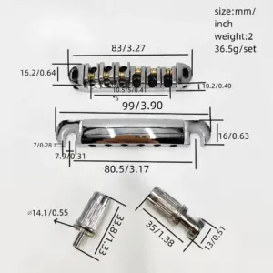 Electric Guitar Roller Bridge and Tailpiece Set 9 Sff8d8cdbd558441abdadd9854da3dbb9f