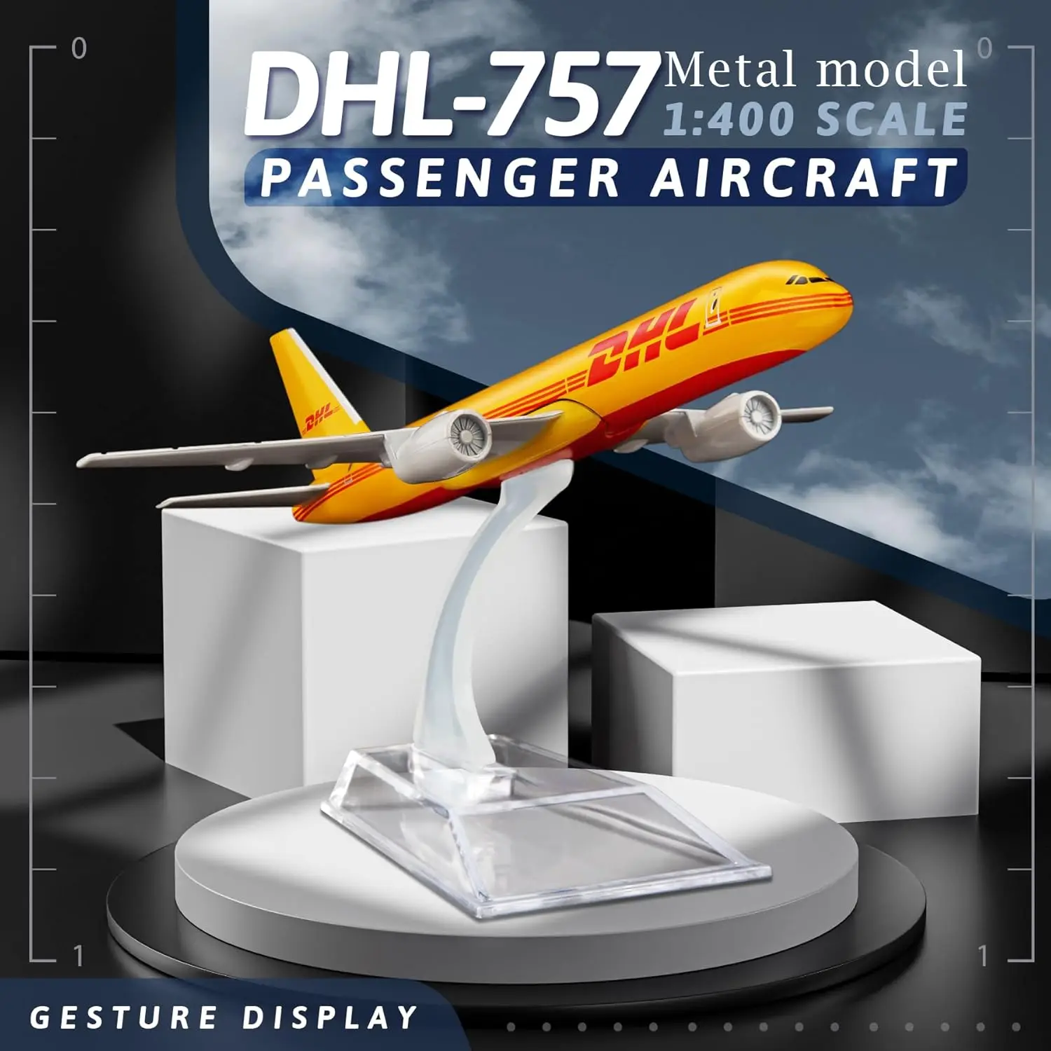 DHL B757 Scale Model Aircraft 16cm 1:400 3 DHL B757 Scale Model Aircraft 16cm 1:400 - Image 3