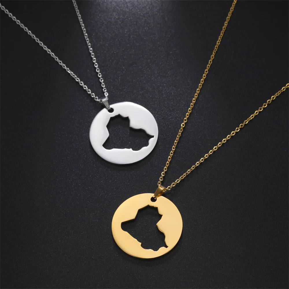 Stainless Steel Iraq Map Pendant Necklace 4 Stainless Steel Iraq Map Pendant Necklace - Image 4