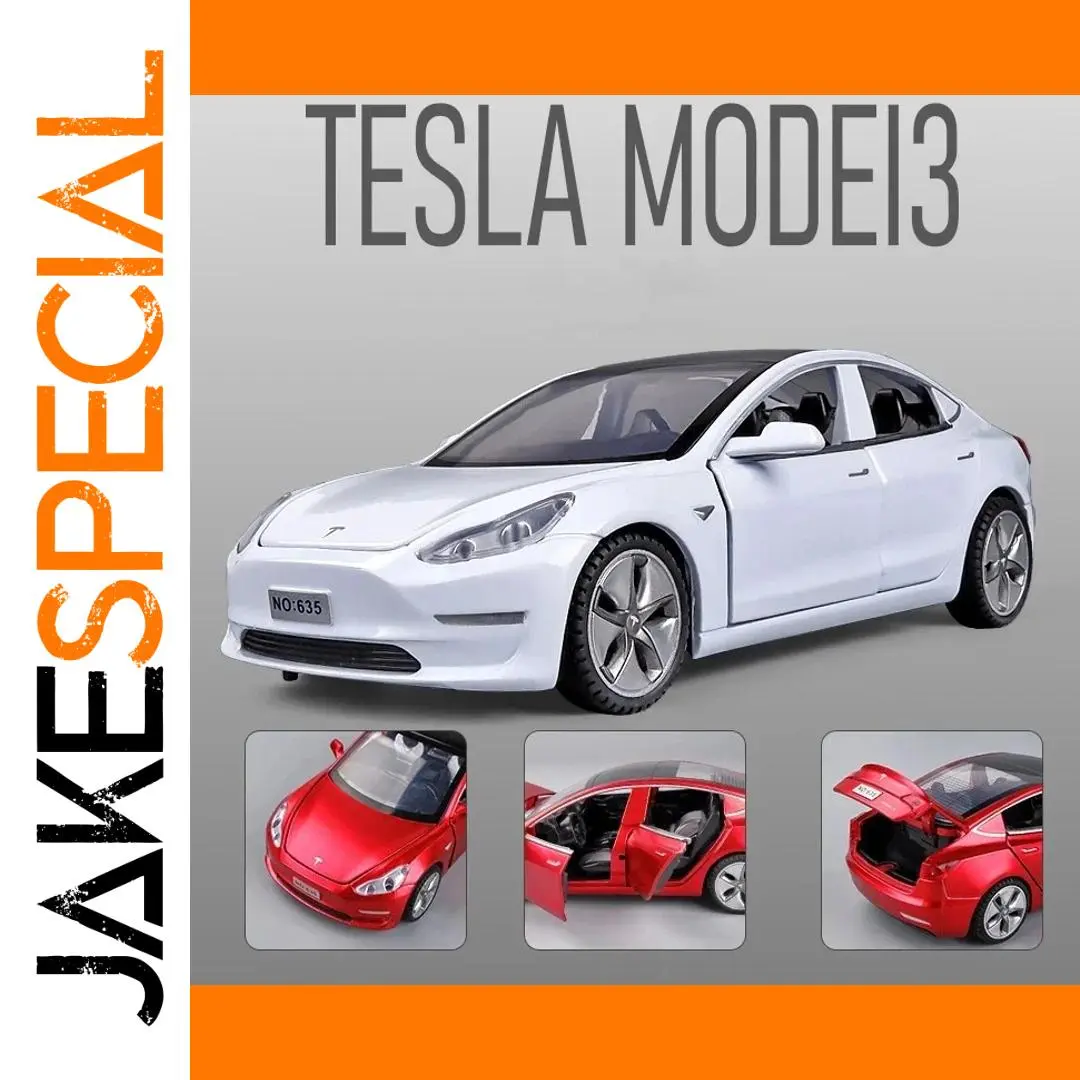 White Scale 1:32 Alloy Tesla Model 3 Car Model 1 White Scale 1:32 Alloy Tesla Model 3 Car Model