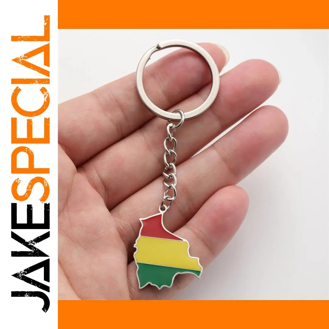 Elegant Stainless Steel Bolivia Map Keychain 1 Elegant Stainless Steel Bolivia Map Keychain