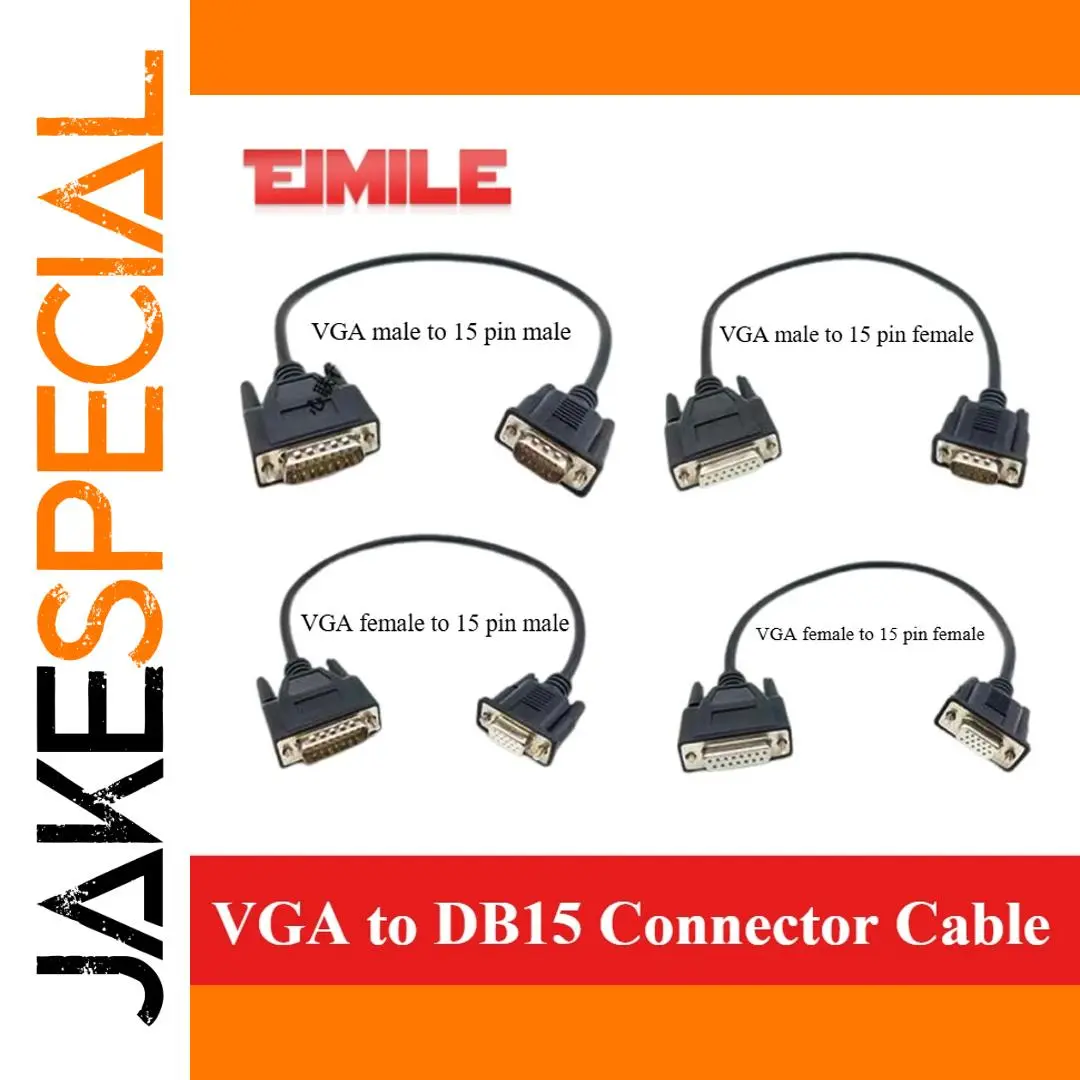 VGA to DB15 Connector Extension Cable 0.5m-3m 1 VGA to DB15 Connector Extension Cable 0.5m-3m