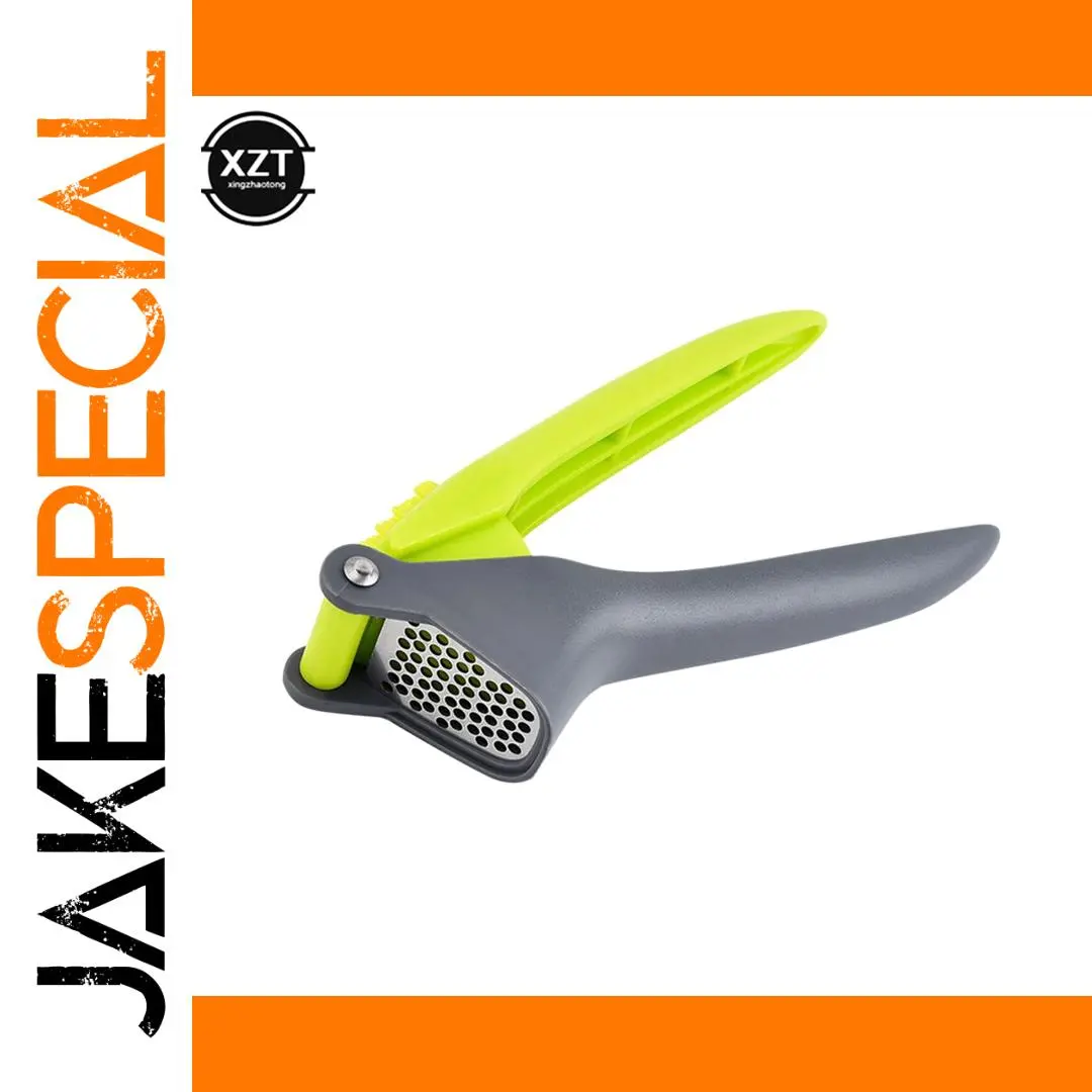 Bright Green and Gray Handheld Garlic Press 1 Bright Green and Gray Handheld Garlic Press