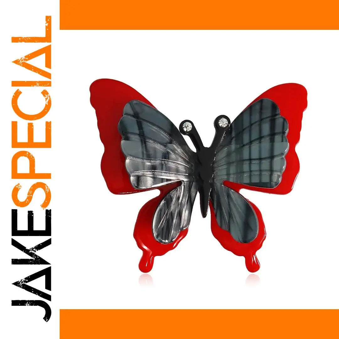 Dark Style Acrylic Butterfly Brooch for Unisex Wear 1 Dark Style Acrylic Butterfly Brooch for Unisex Wear